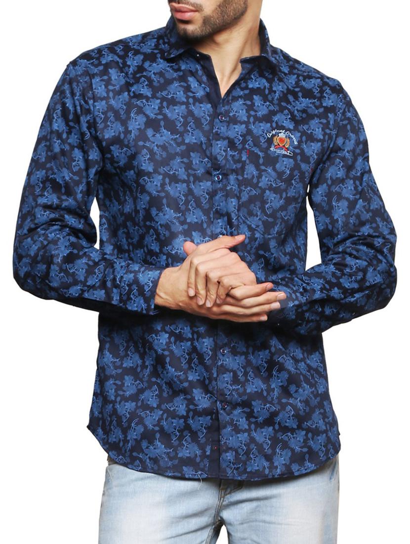 blue cotton casual shirt - 15350079 - Zoom Image - 1