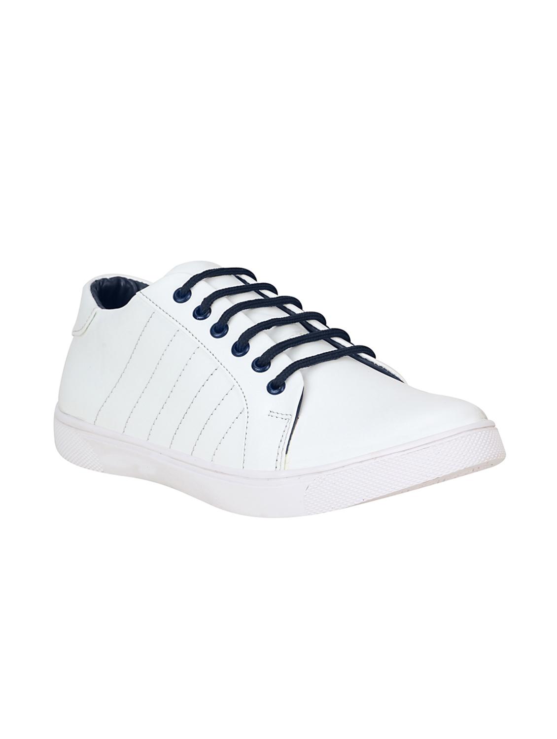 white leatherette lace up sneaker - 15350351 - Zoom Image - 1