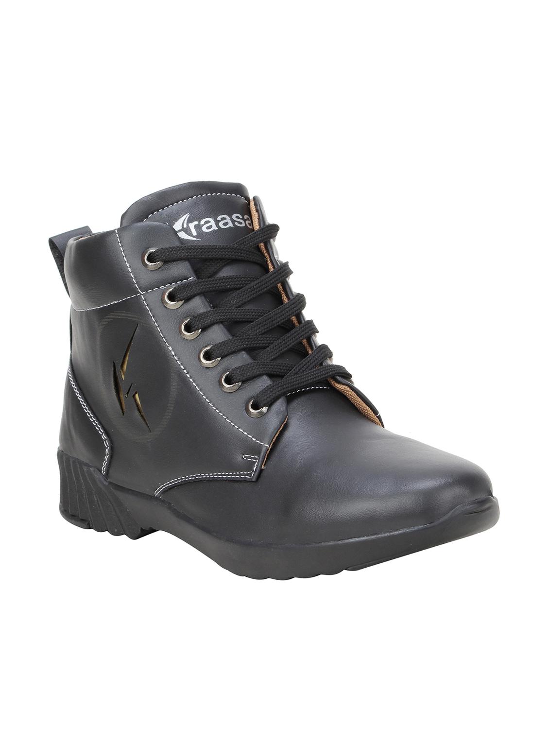 black leatherette high ankle boot - 15350369 - Zoom Image - 1