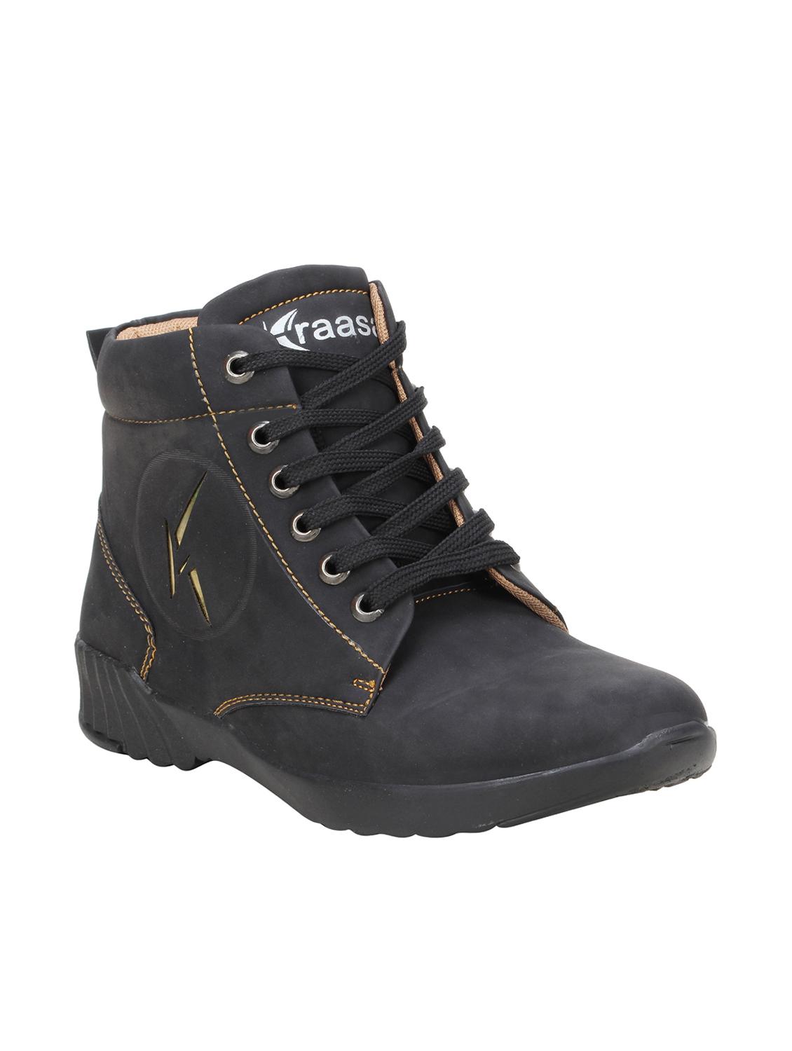 black leatherette high ankle boot - 15350371 - Zoom Image - 1