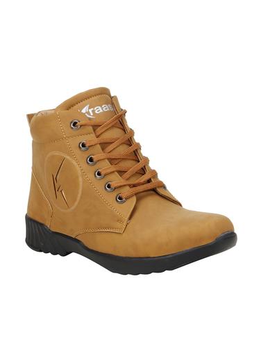 tan leatherette high ankle boot - 15350373 - Very Small Image - 1