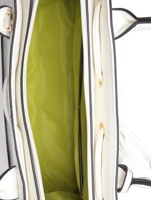 white leatherette (pu) regular handbag - 15350450 - Standard Image - 3