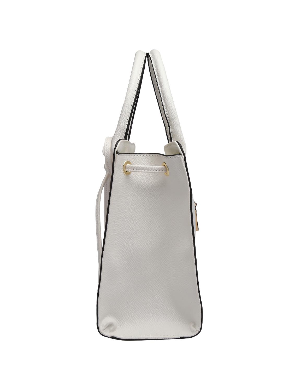 white leatherette (pu) regular handbag - 15350450 - Zoom Image - 4