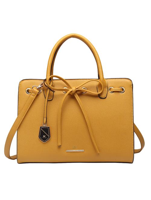 yellow leatherette (pu) regular handbag - 15350451 - Standard Image - 1
