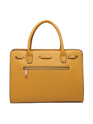 yellow leatherette (pu) regular handbag - 15350451 - Standard Image - 2