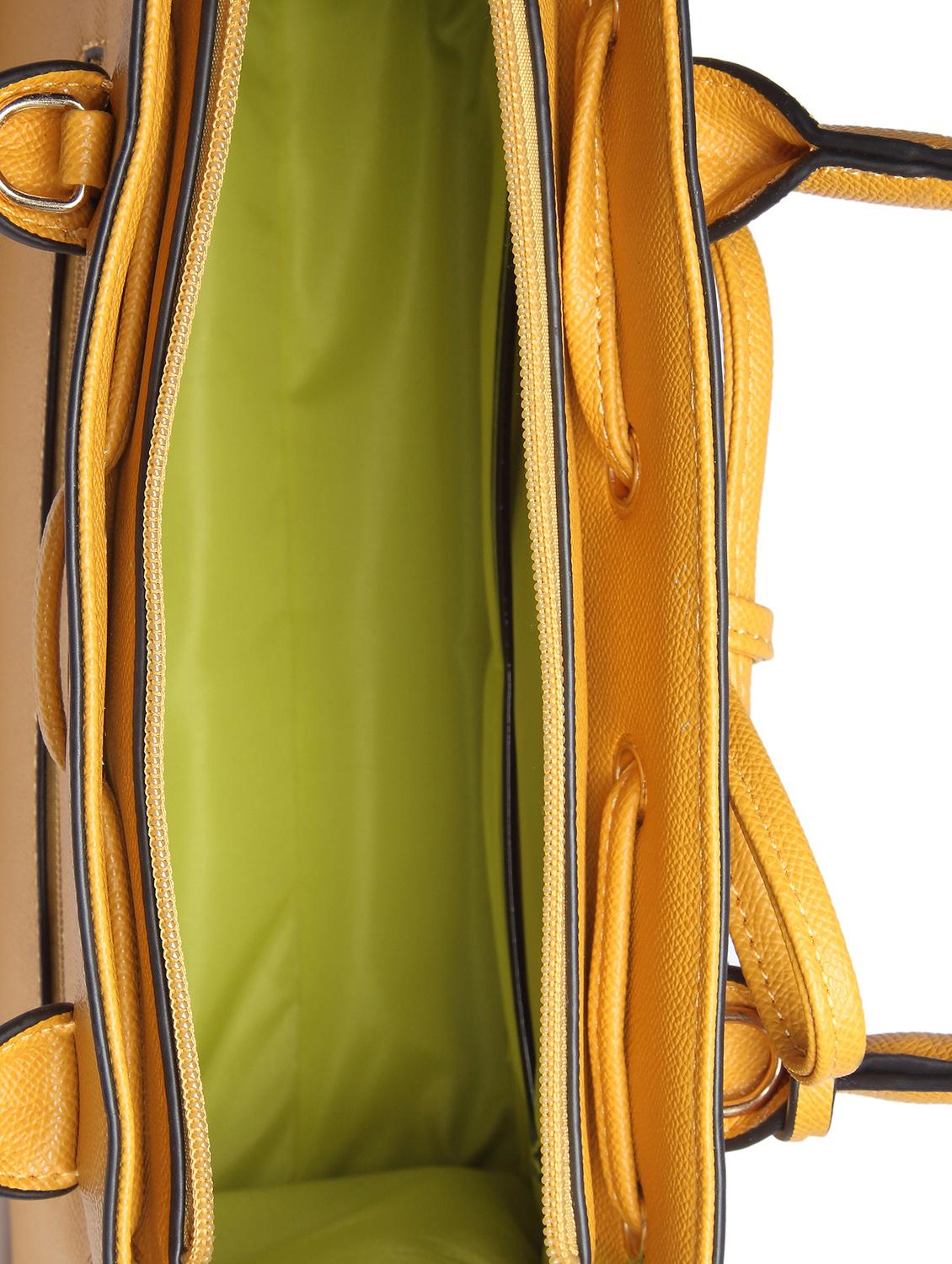 yellow leatherette (pu) regular handbag - 15350451 - Zoom Image - 3