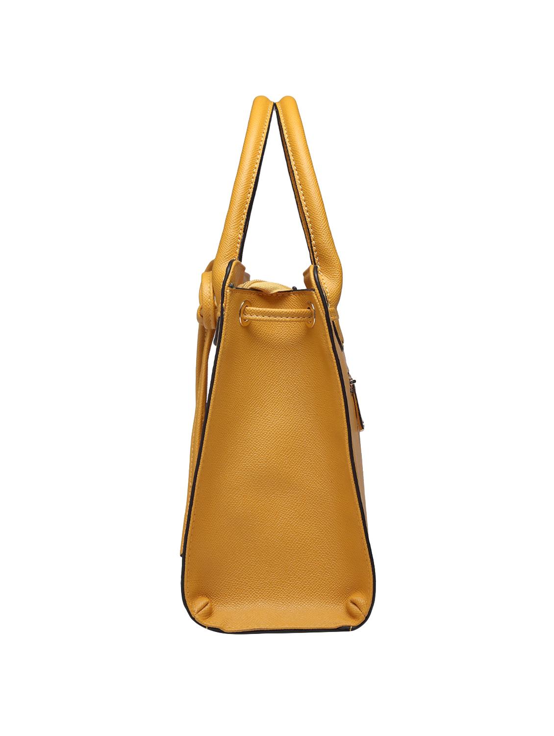 yellow leatherette (pu) regular handbag - 15350451 - Zoom Image - 4