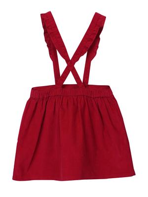 red cotton embroidered dungaree - 15350575 - Standard Image - 2