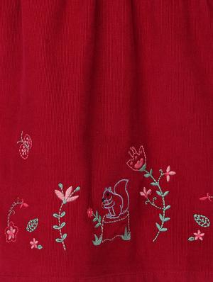 red cotton embroidered dungaree - 15350575 - Standard Image - 3