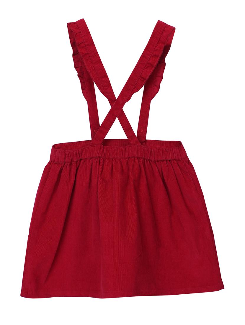red cotton embroidered dungaree - 15350575 - Zoom Image - 2