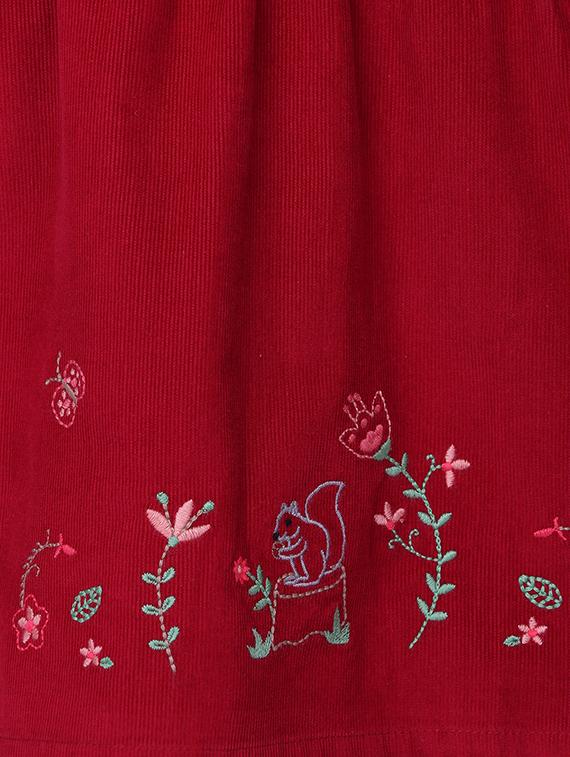 red cotton embroidered dungaree - 15350575 - Zoom Image - 3