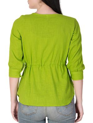 draw-string waist solid top - 15350622 - Standard Image - 3