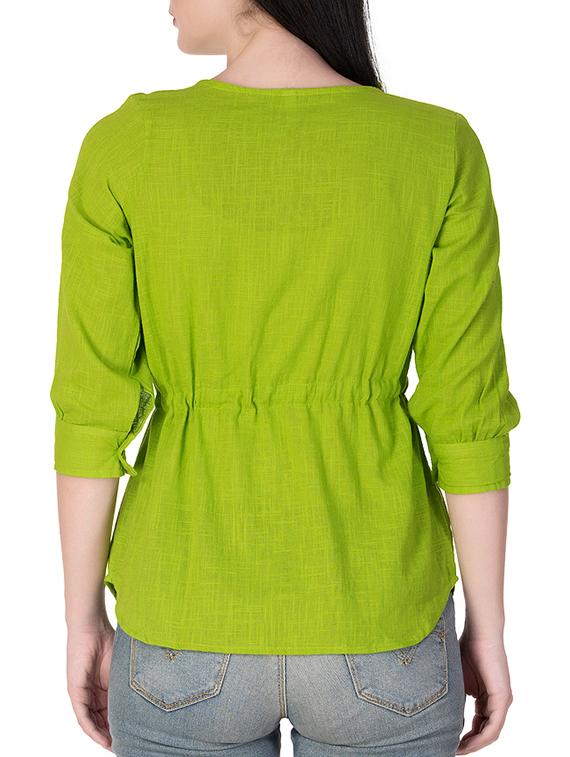 draw-string waist solid top - 15350622 - Zoom Image - 3
