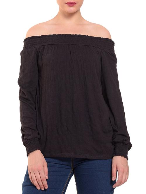 tie-knot back off shoulder top - 15350631 - Standard Image - 1