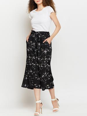 high waist pleated culottes - 15351293 - Standard Image - 4