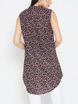 floral button down tunic - 15351468 - Standard Image - 3