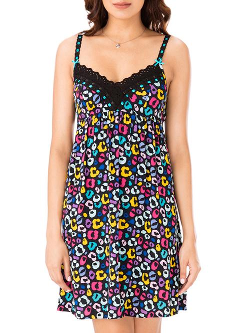 lace detail printed nighty - 15351750 - Very Small Image - 1
