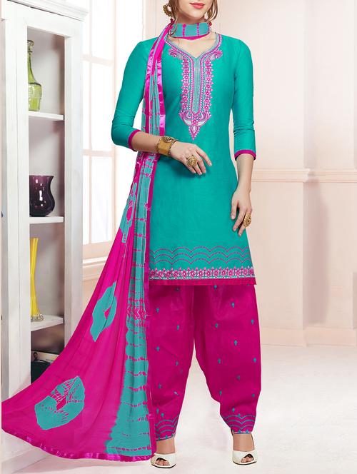 embroidered unstitched salwar suit - 15352057 - Standard Image - 1