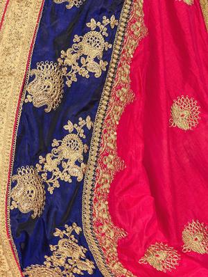 zari embroidered saree with blouse - 15352601 - Standard Image - 2