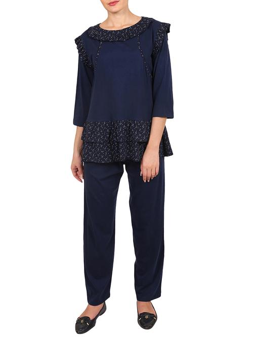 printed maternity nightwear set - 15352800 - Very Small Image - 1