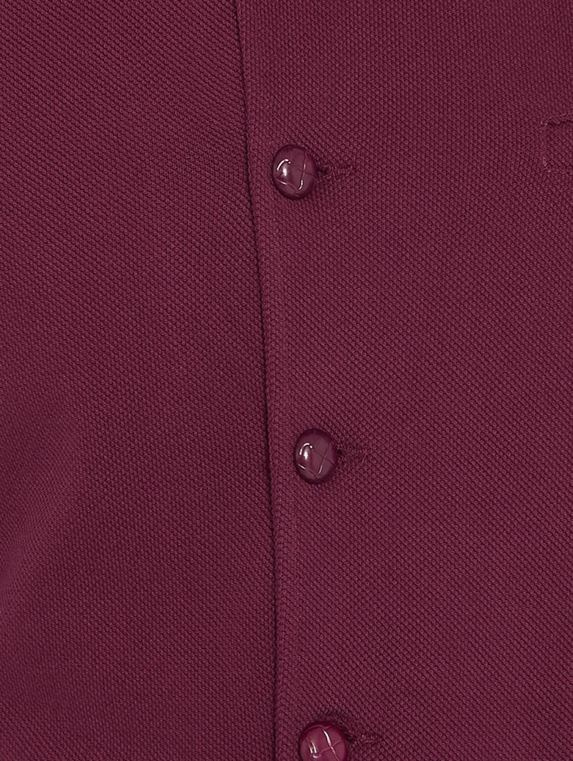 maroon cotton nehru jacket - 15352966 - Zoom Image - 4