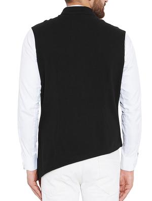black cotton nehru jacket - 15352968 - Standard Image - 3
