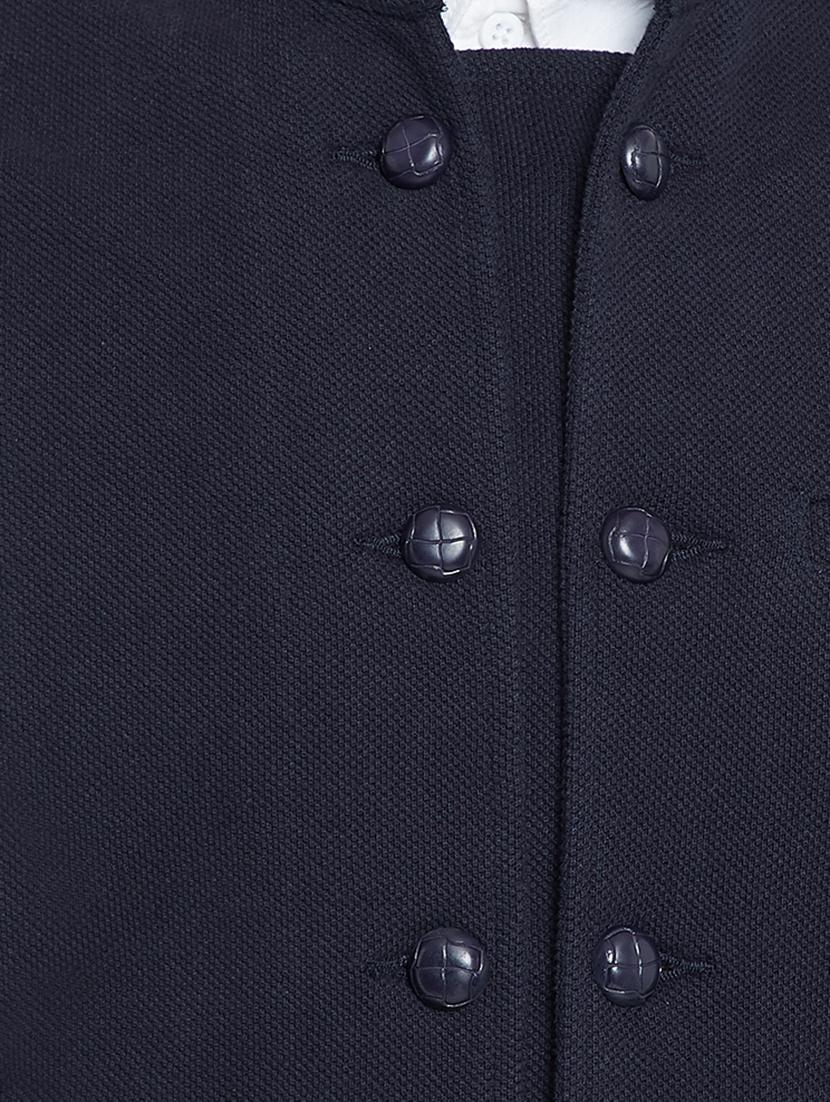 blue cotton nehru jacket - 15352975 - Zoom Image - 4
