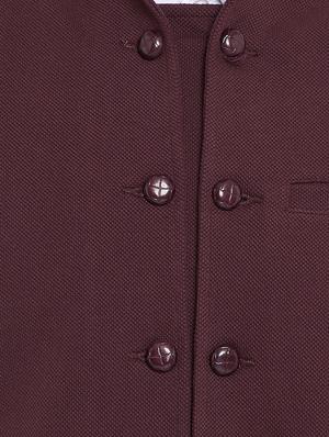 brown cotton nehru jacket - 15352977 - Standard Image - 4