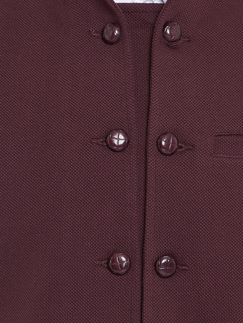 brown cotton nehru jacket - 15352977 - Zoom Image - 4