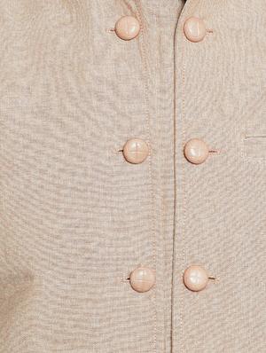 beige cotton nehru jacket - 15352978 - Standard Image - 4