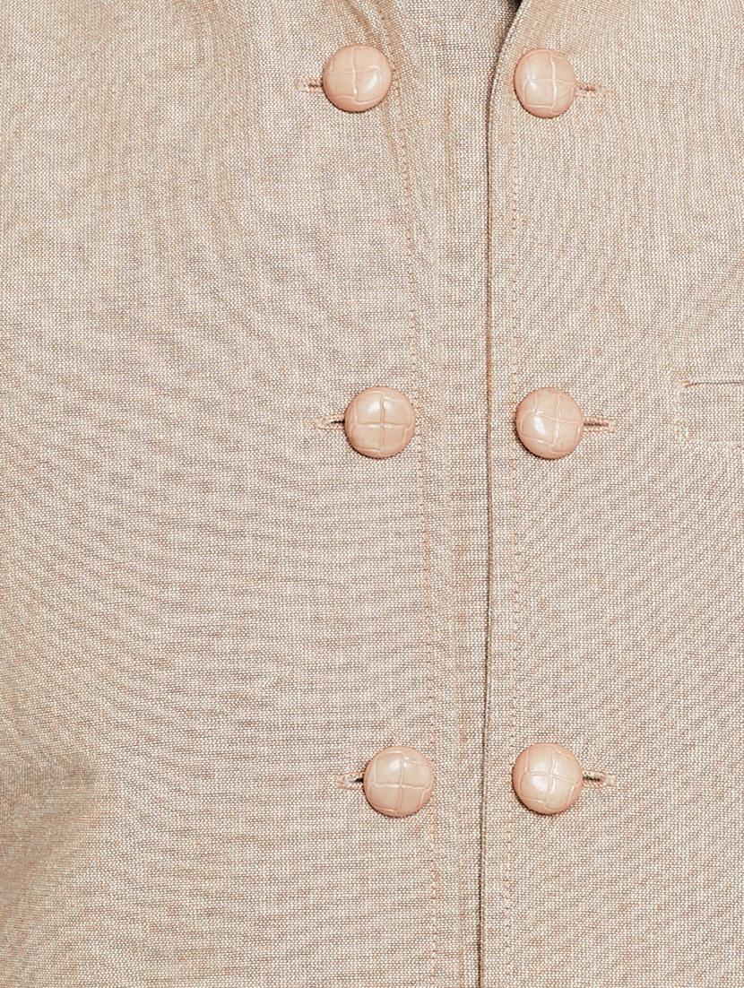 beige cotton nehru jacket - 15352978 - Zoom Image - 4
