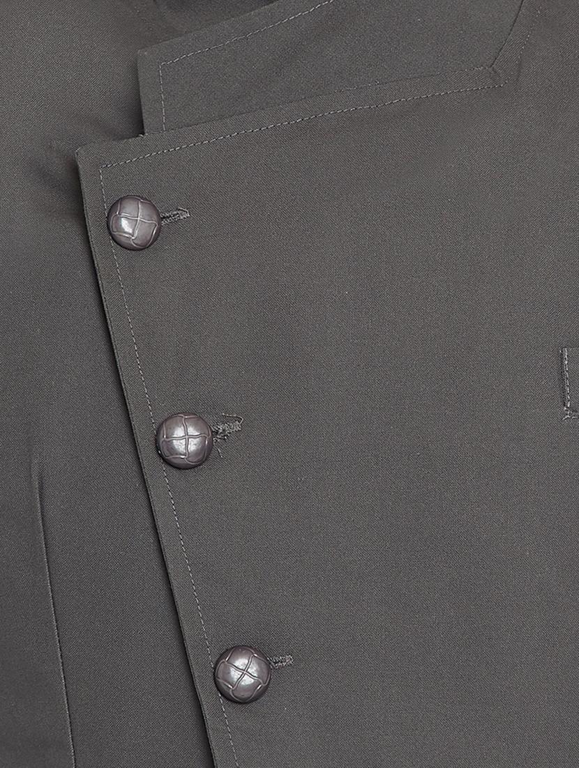 grey cotton nehru jacket - 15352981 - Zoom Image - 4