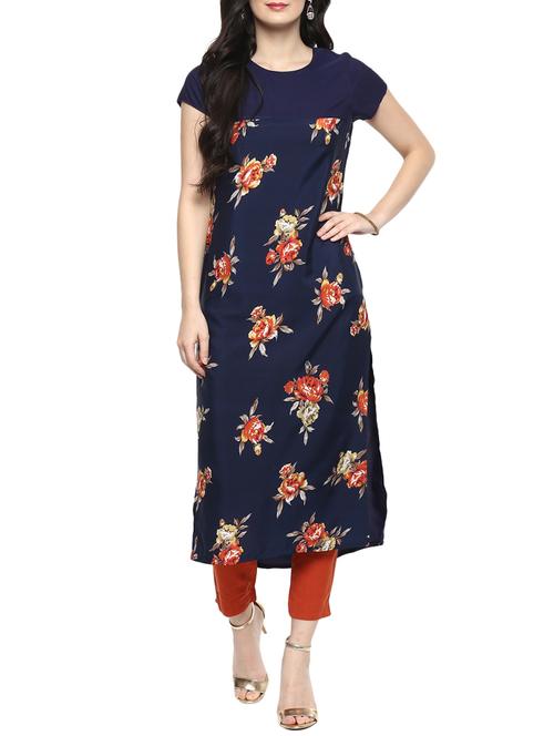 printed straight kurta - 15353778 - Standard Image - 1