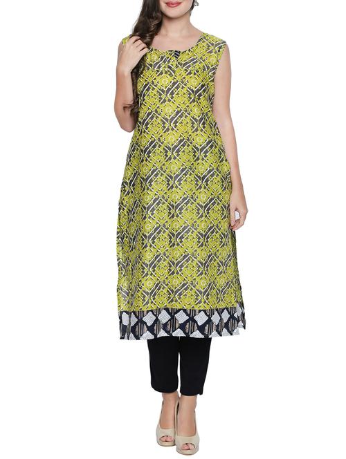 printed straight kurta - 15353870 - Standard Image - 1