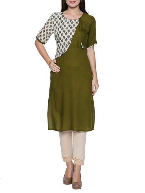 printed straight kurta - 15353884 - Standard Image - 1