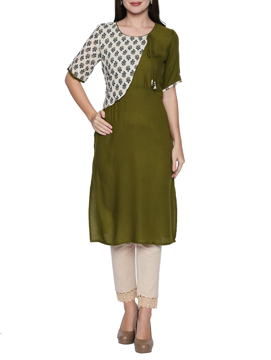 printed straight kurta - 15353884 - Zoom Image - 1