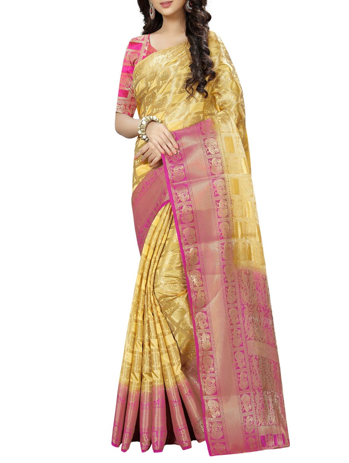 zari woven banarasi saree with blouse - 15354315 - Zoom Image - 1
