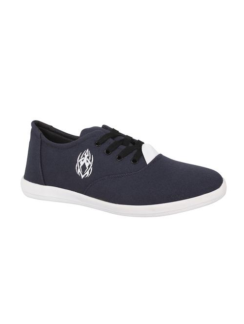 navy canvas lace up sneaker - 15358229 - Standard Image - 1