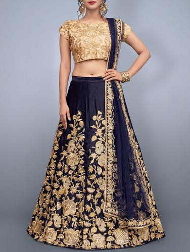 Embroidered a-line lehenga - 15358654 - Very Small Image - 1