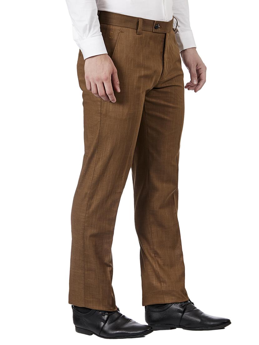 brown linen flat front formal trouser - 15359117 - Zoom Image - 2