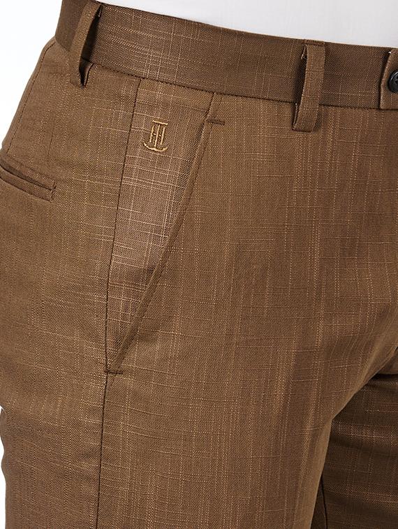 brown linen flat front formal trouser - 15359117 - Zoom Image - 4