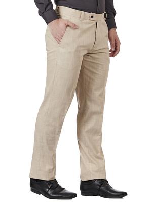 brown linen flat front formal trouser - 15359118 - Standard Image - 2