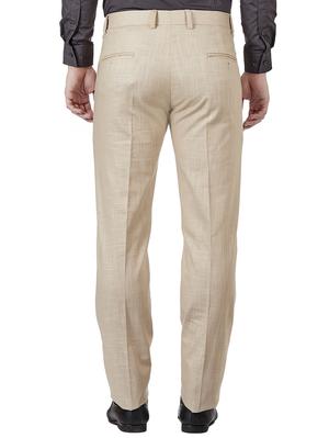 brown linen flat front formal trouser - 15359118 - Standard Image - 3
