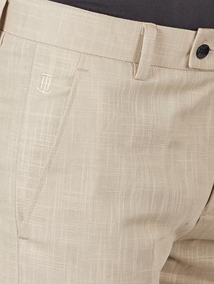 brown linen flat front formal trouser - 15359118 - Standard Image - 4