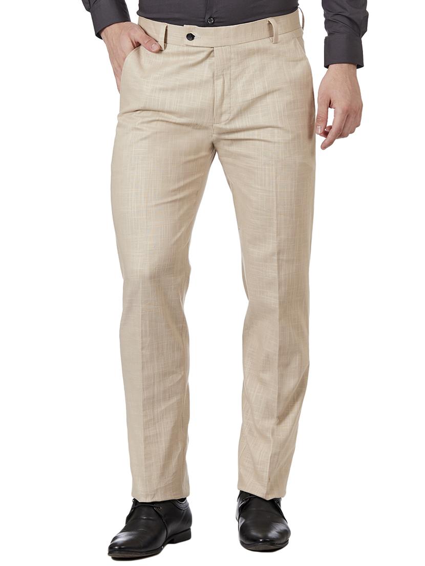 brown linen flat front formal trouser - 15359118 - Zoom Image - 1