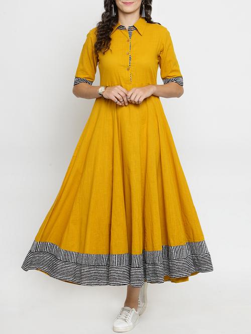 rolled-up button fit & flare maxi dress - 15359814 - Standard Image - 1