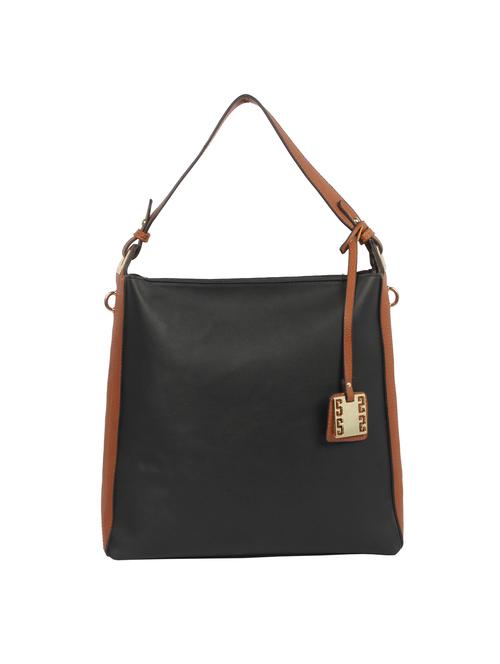 black leatherette (pu) regular handbag - 15360258 - Standard Image - 1
