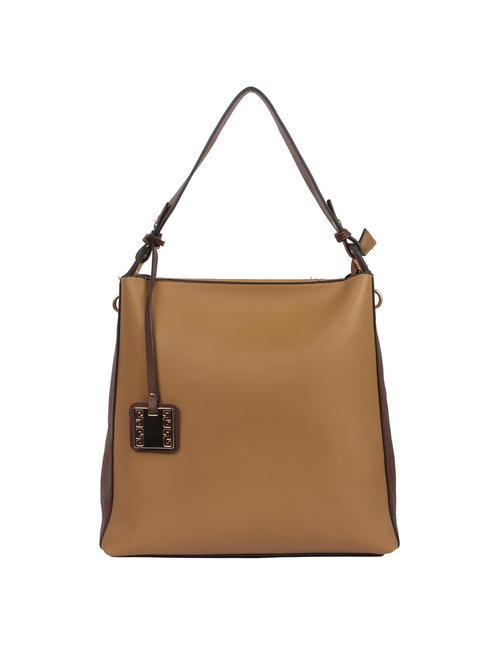brown leatherette (pu) regular handbag - 15360259 - Standard Image - 1