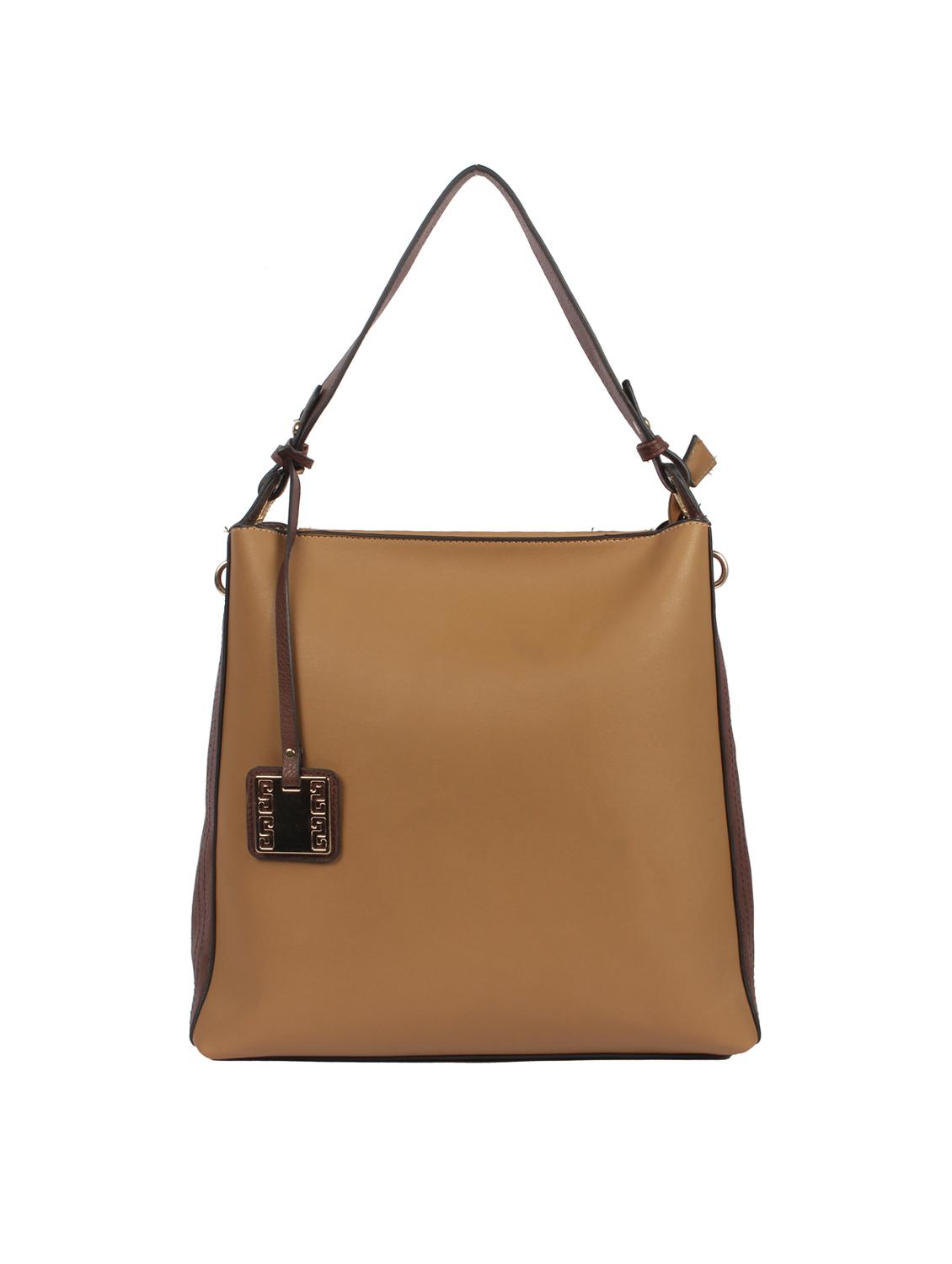 brown leatherette (pu) regular handbag - 15360259 - Zoom Image - 1