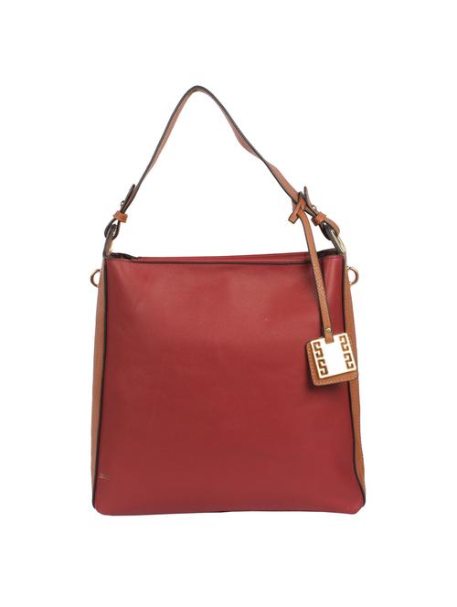 maroon leatherette (pu) regular handbag - 15360262 - Standard Image - 1